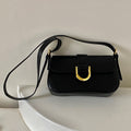 Women's Small Shoulder Bag – Retro Handbag with Horseshoe Buckle, Street Style Crossbody