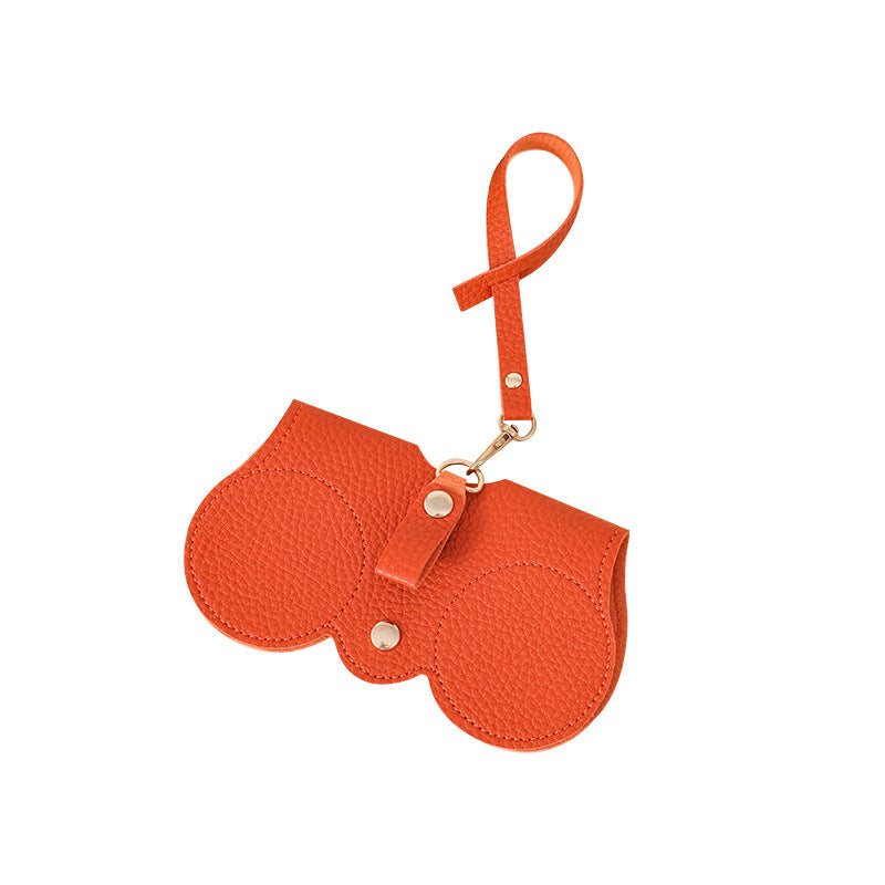 PU Leather Sunglasses Case – Portable Eyewear Pouch with Lanyard & Protective Clip