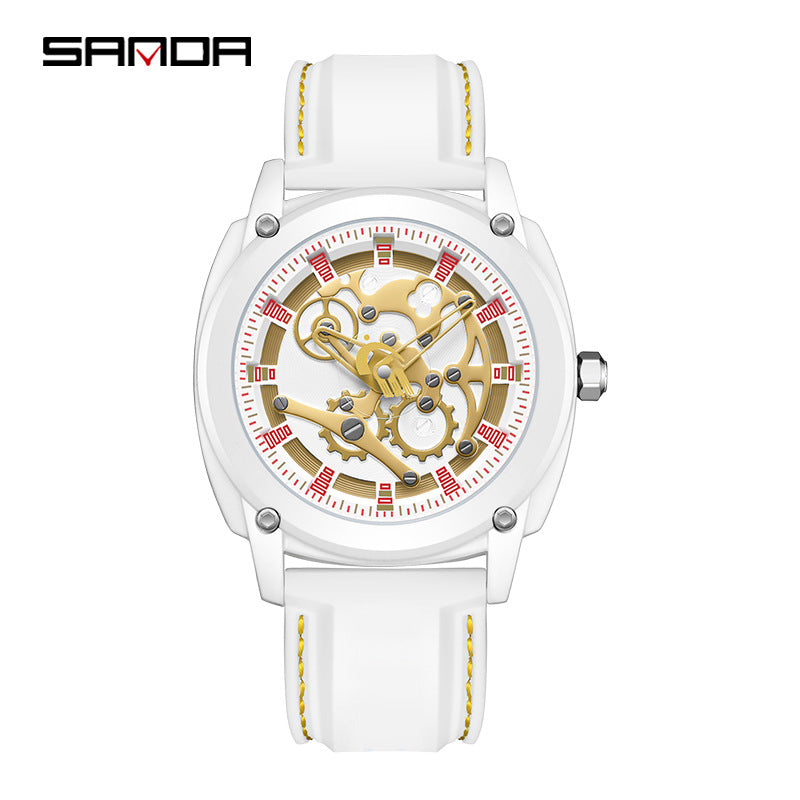 Sanda Unisex Quartz Sports Watch – Silicone Strap, Waterproof Casual Outdoor Watch