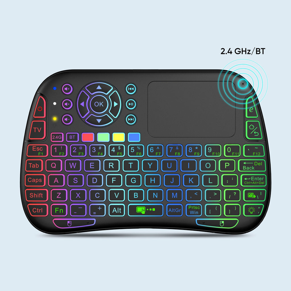 Wireless RGB Backlit Keyboard with Touchpad – Compact Multi-Key Design
