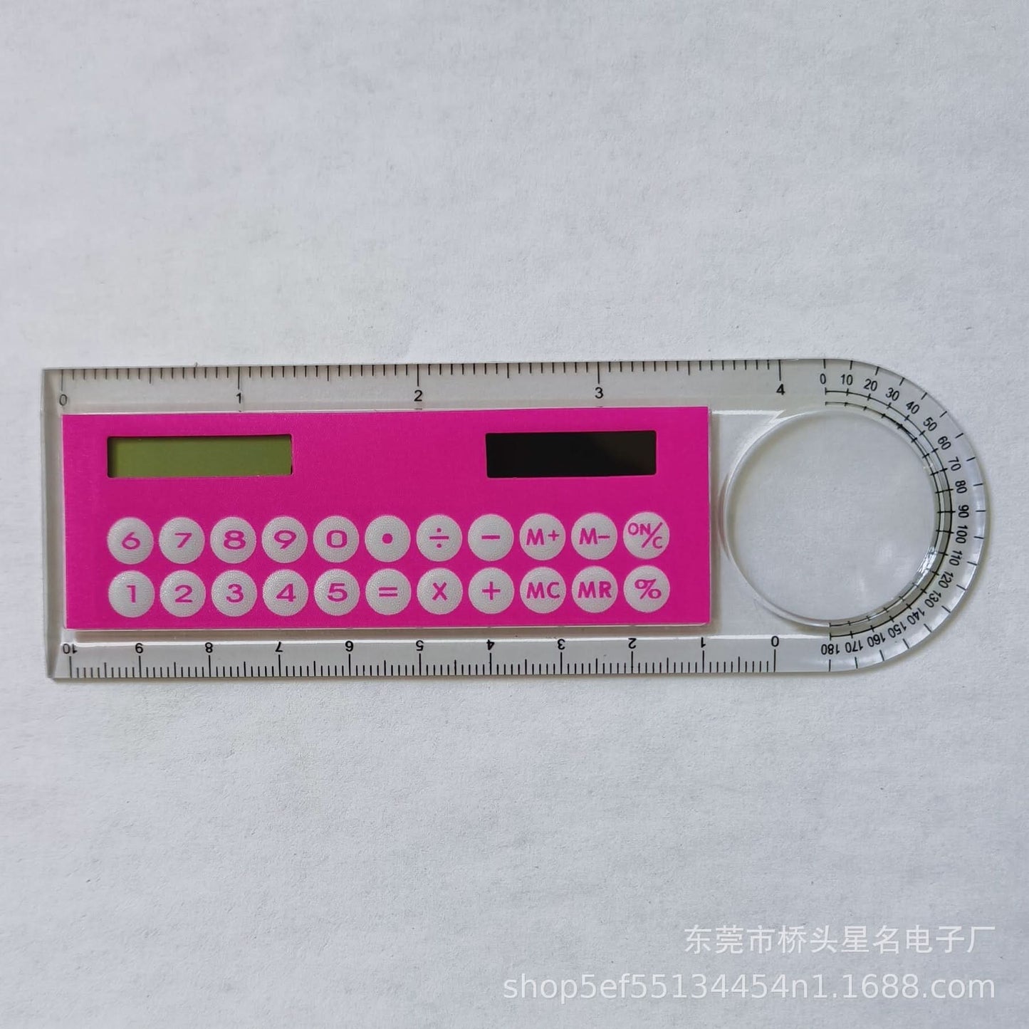 Multifunctional Protractor Ruler with Magnifying Glass