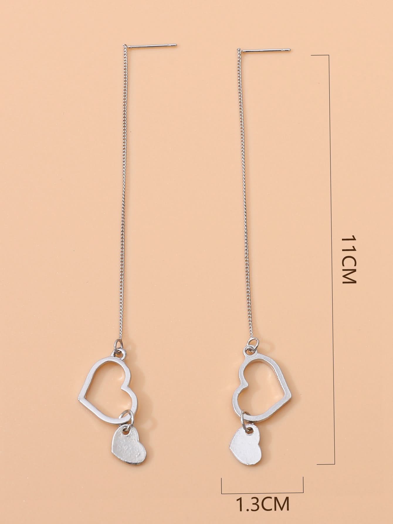 Love Heart Tassel Earrings for Women