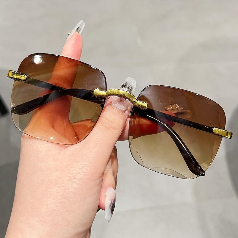 Women’s Frameless Box Sunglasses – UV Protection Cut-Edge Fashion Shades