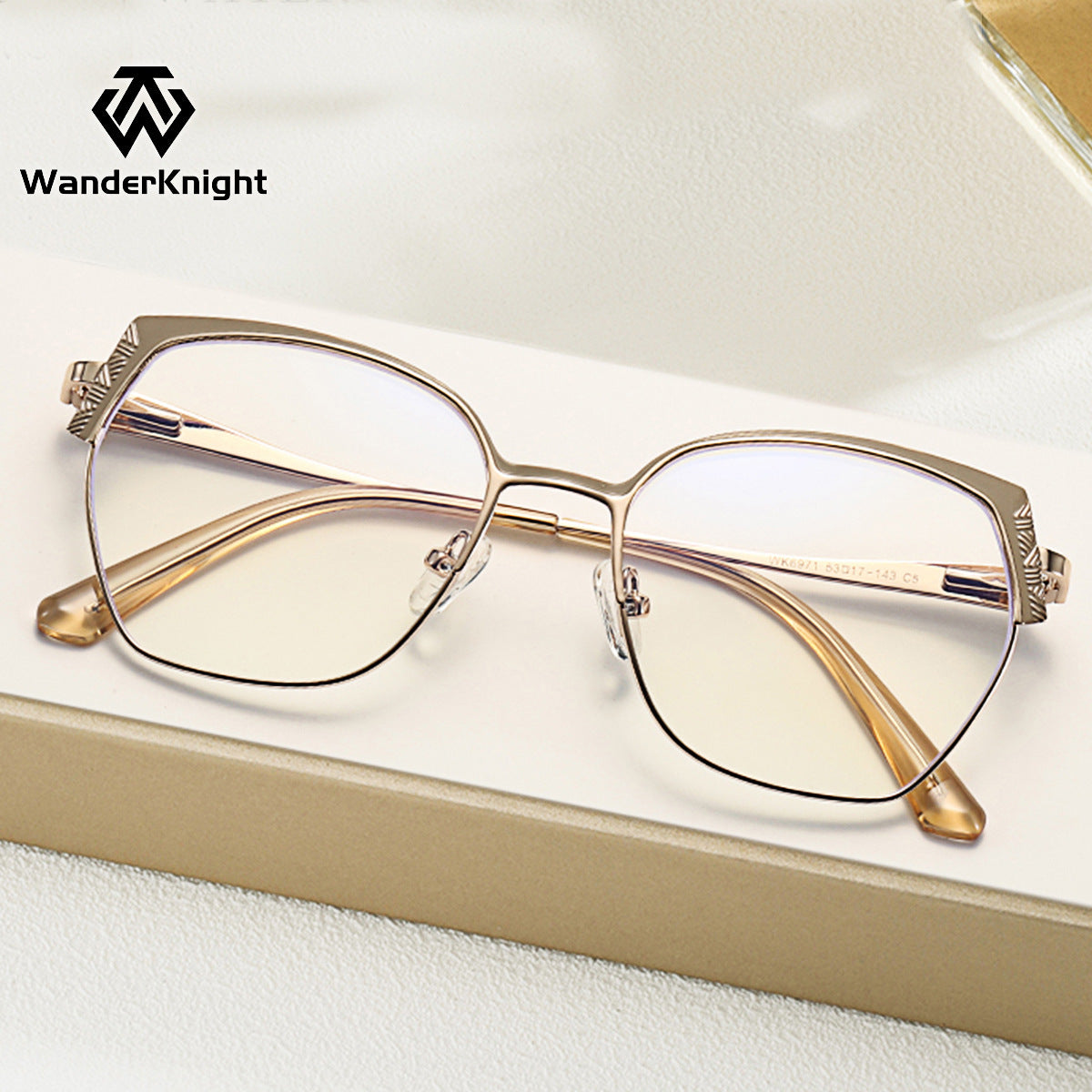 Stylish Metal Blue Light Blocking Glasses Frame for Women