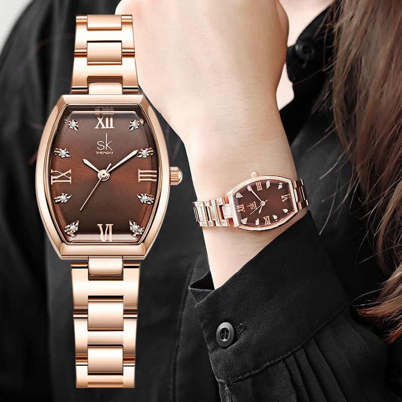 SK Women’s Rectangle Quartz Watch – 30M Waterproof Fashion Wristwatch