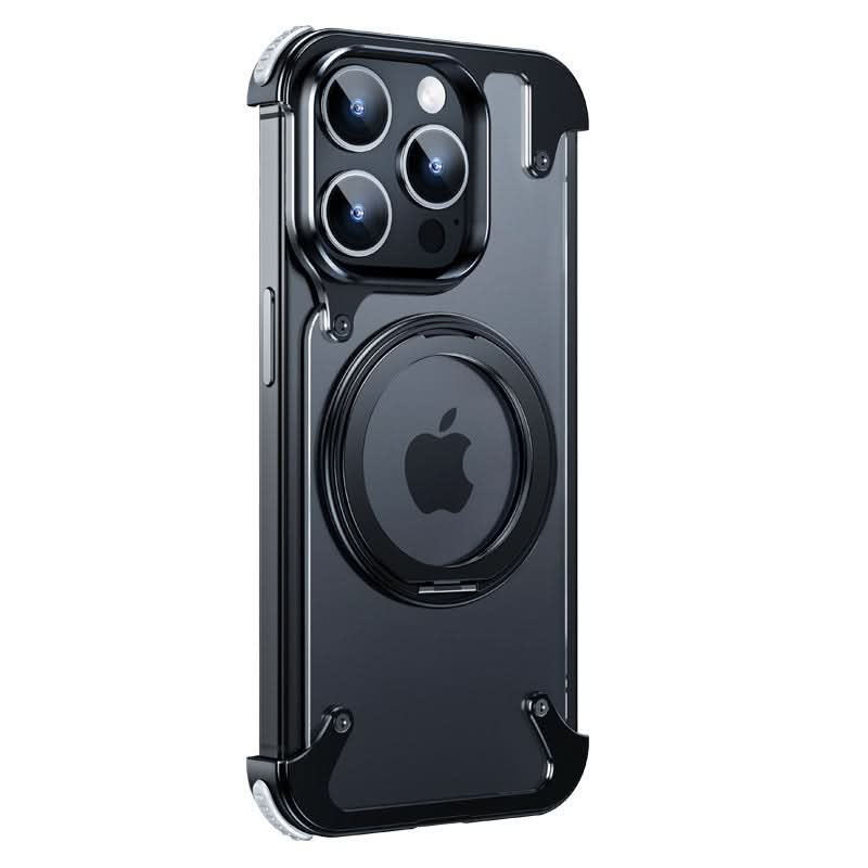 Magnetic Metal Case for iPhone 15 Pro & 16 Pro Max – 360° Rotating