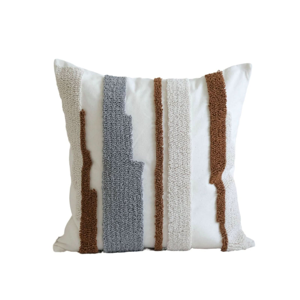 Wabi-Sabi Style Contrasting Color Loop Velvet Pillow