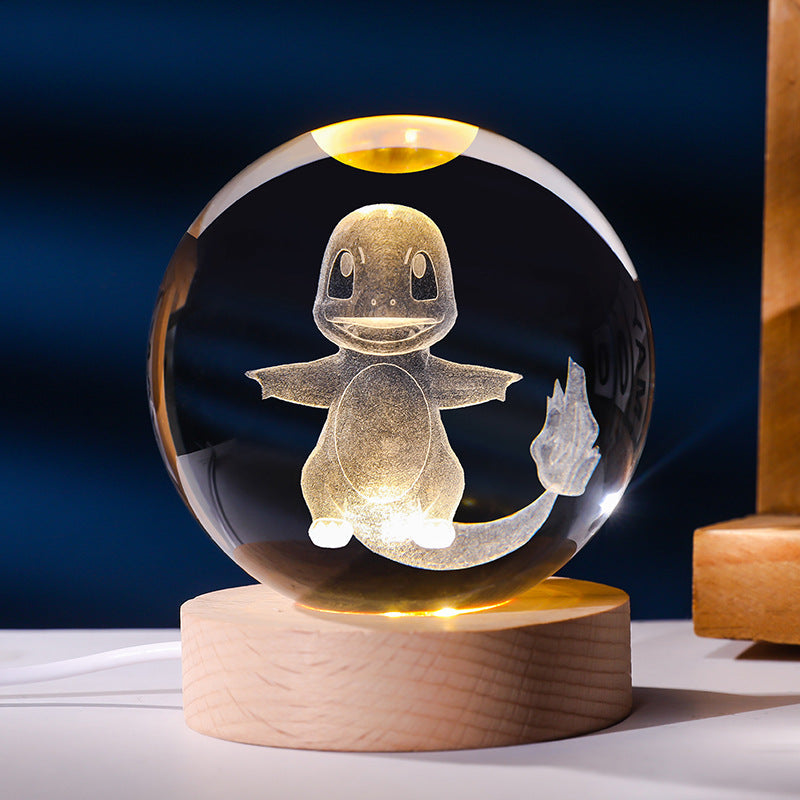 Luminous Crystal Ball Night Light – Modern Cartoon Series Desktop Decor