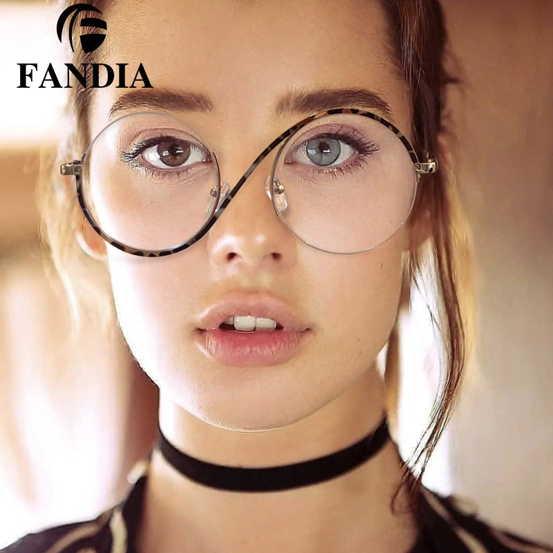 Women’s Metal Half-Frame Blue Light Glasses – Stylish Optical Frames for Myopia