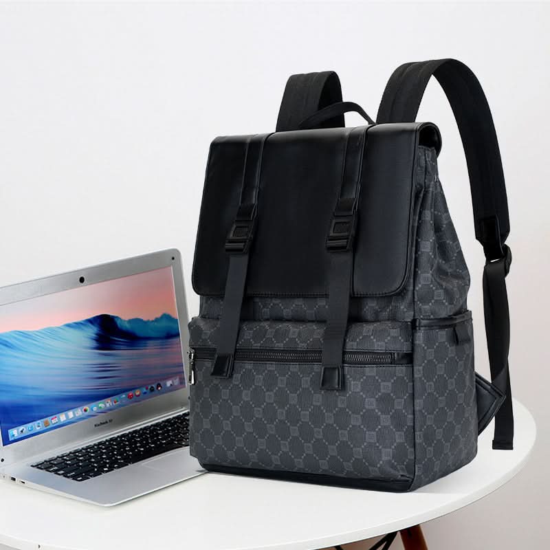 Stylish Men’s Business Backpack – PU Leather, 15-Inch Laptop, Travel & Daily Use