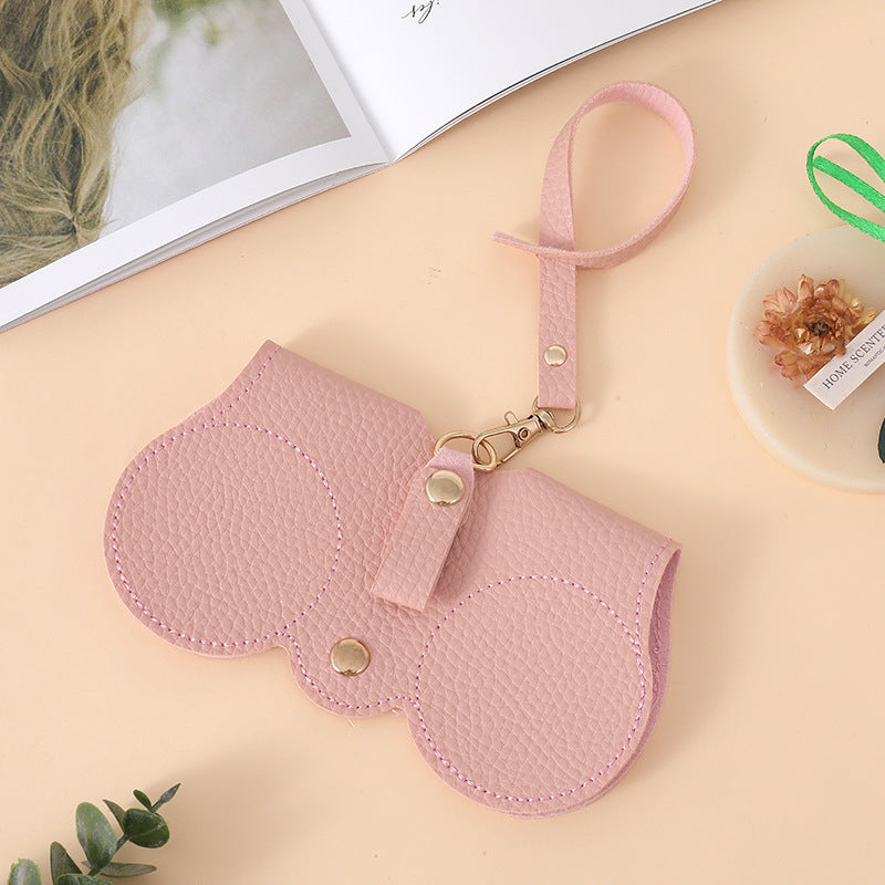 PU Leather Sunglasses Case – Portable Eyewear Pouch with Lanyard & Protective Clip