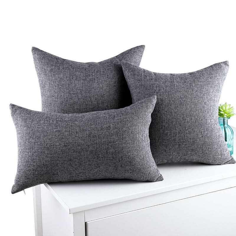 Solid Color Linen Sofa Pillow Covers (Set of 2)