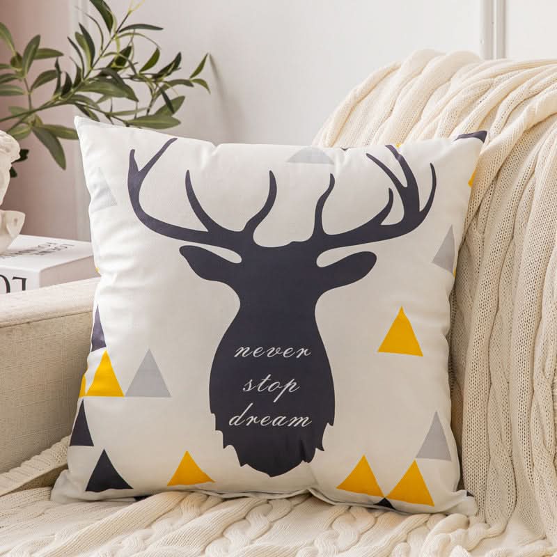 Double-Sided Short Plush Geometric Pillow Covers (Set of 2)