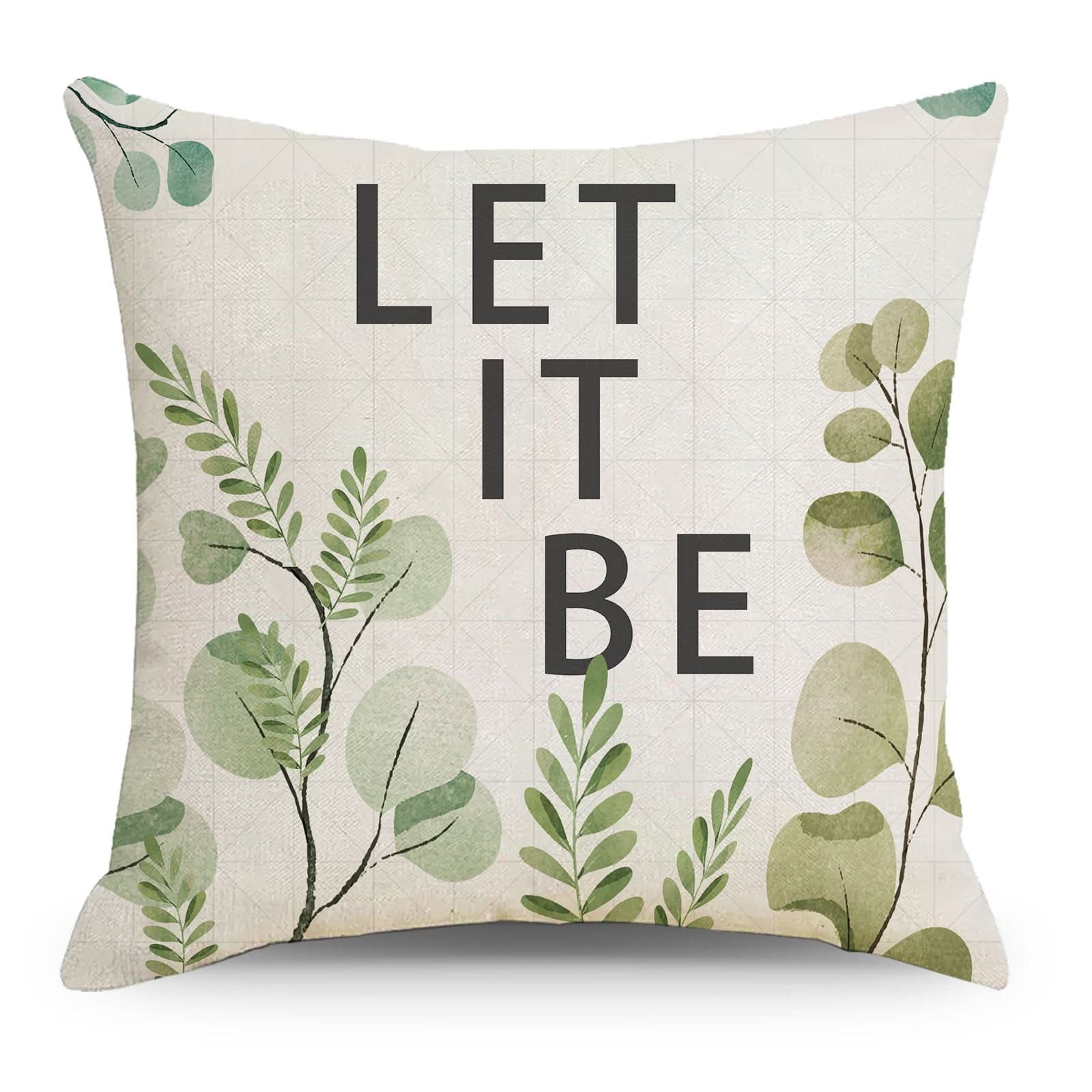 Tropical Plant Pillow Cover - Green Leaves, Summer-Ready (Set of 2)