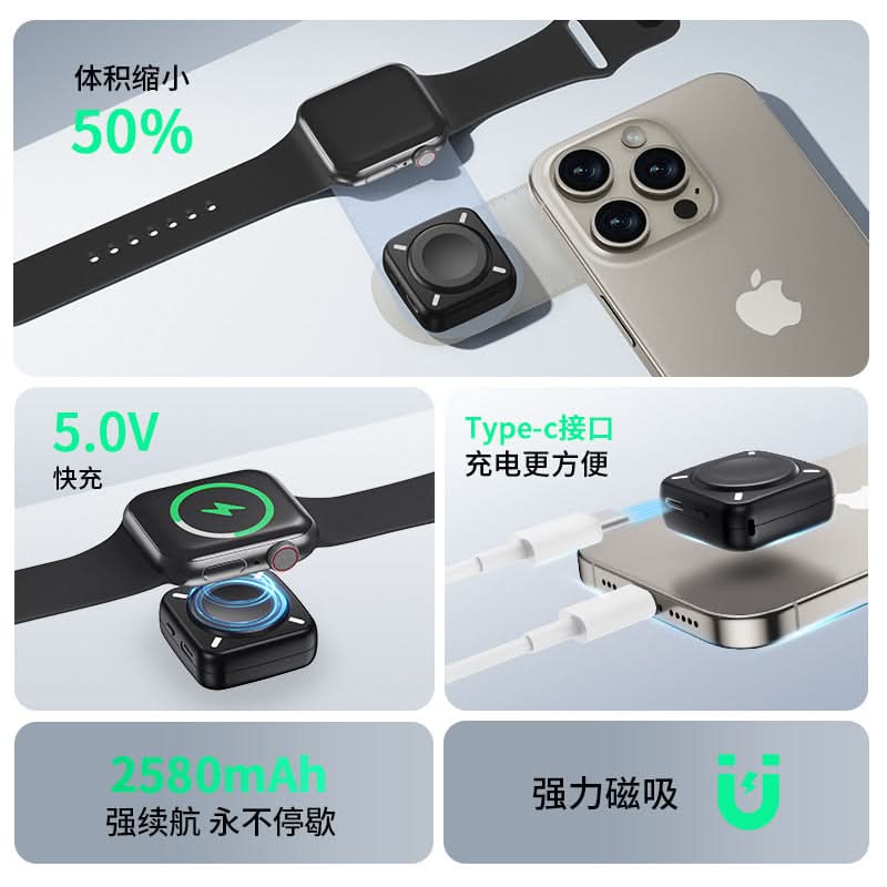 3-in-1 Magnetic Wireless Charger for iWatch - QC3.0