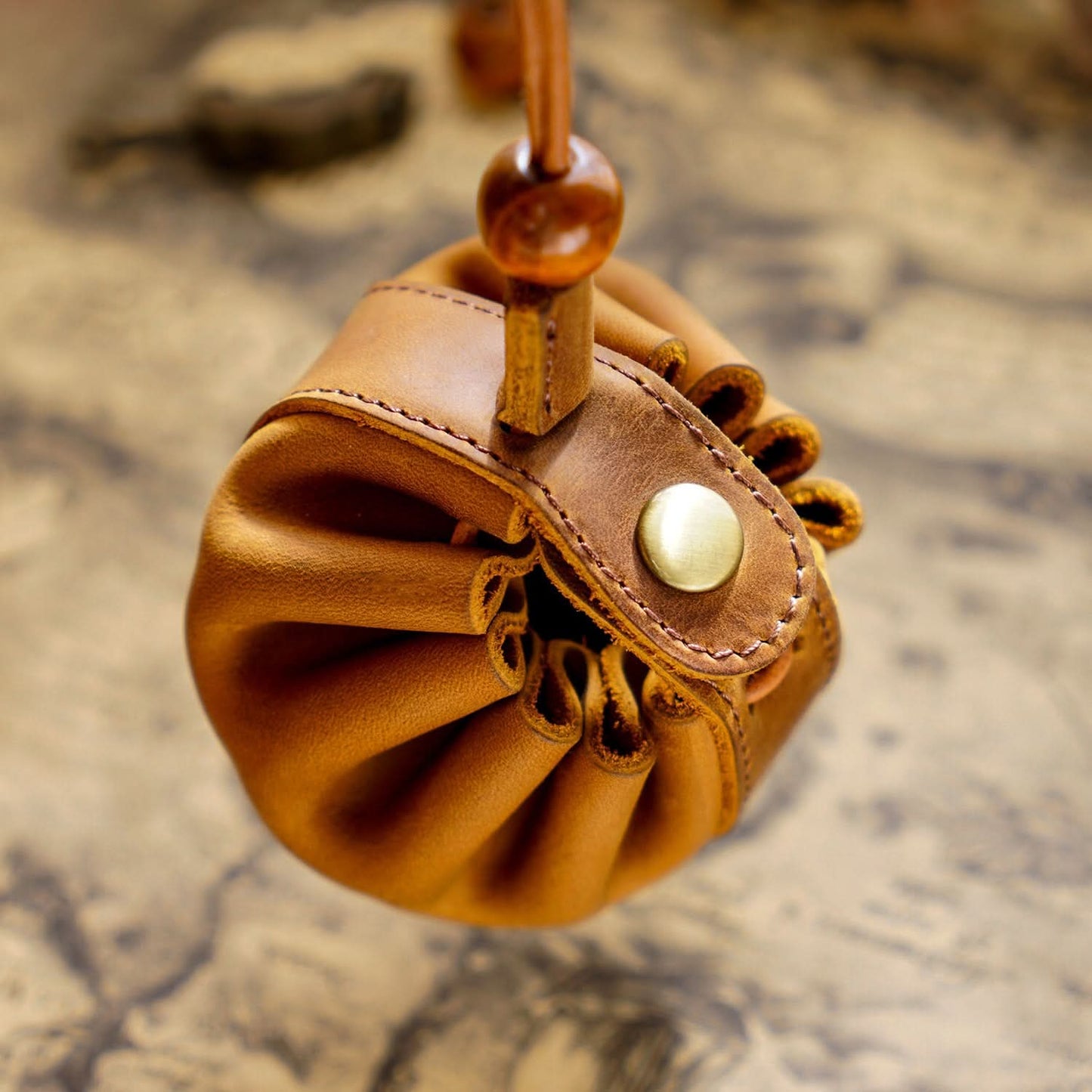 Leather Drawstring Coin Purse for Men & Women
