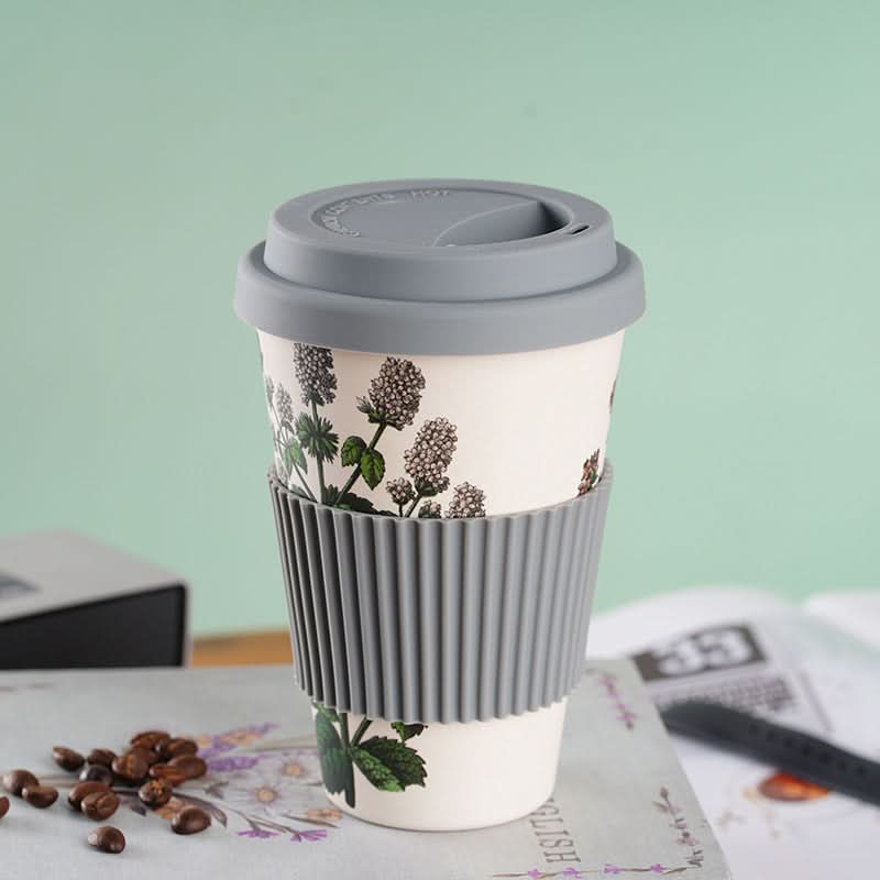 Eco-Friendly Bamboo Fiber Coffee Cup – Biodegradable, Leakproof Travel Mug (470ML)