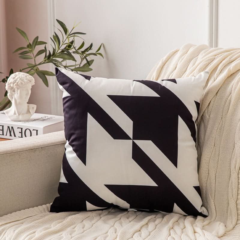 Double-Sided Short Plush Geometric Pillow Covers (Set of 2)