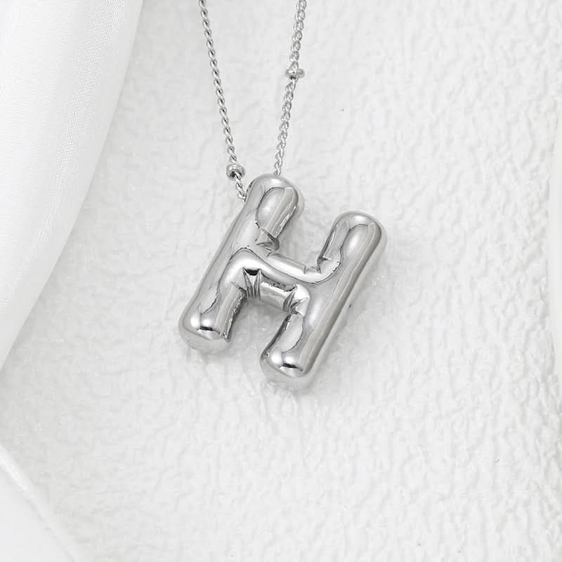 Silver-Plated Alphabet Pendant Necklace – Hip-Hop Style