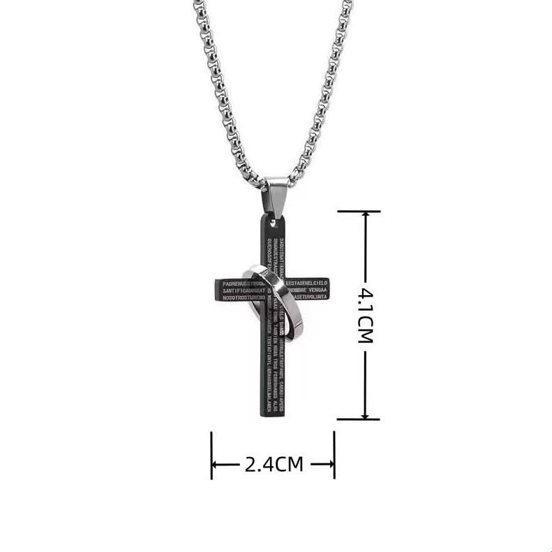 Men’s Fashionable Cross Pendant Necklace – Hip-Hop Style