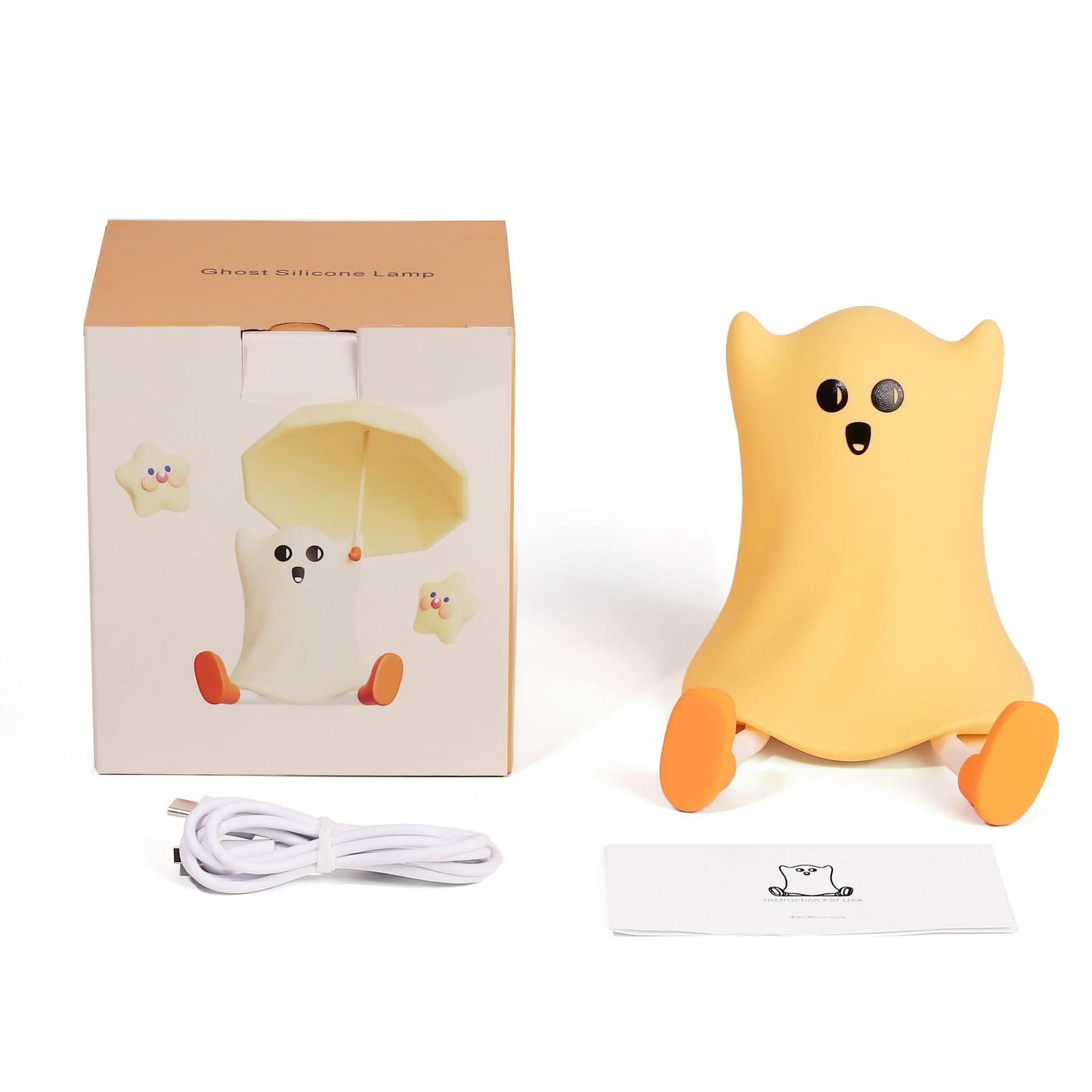 Rechargeable Ghost Silicone Night Light – Cute LED Pat Lamp