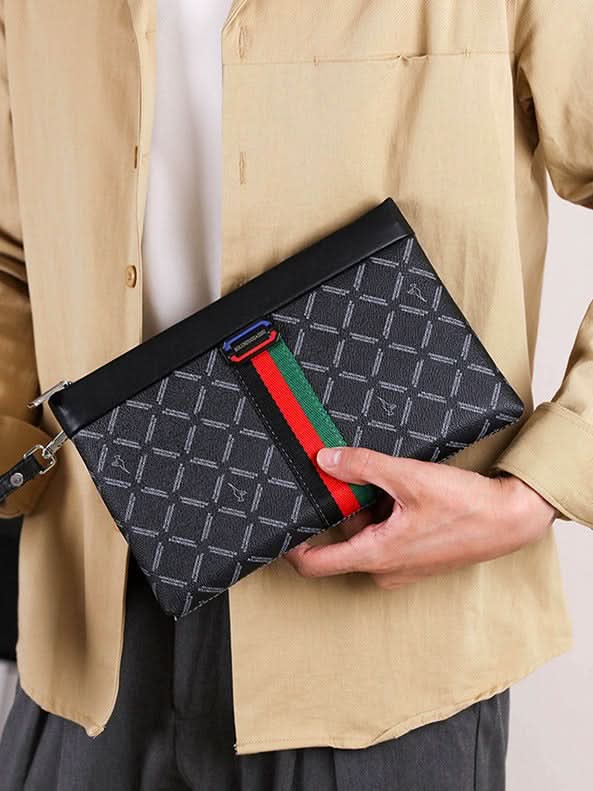 Men’s PU Leather Clutch Bag – Large Capacity Handbag for Business & Daily Use