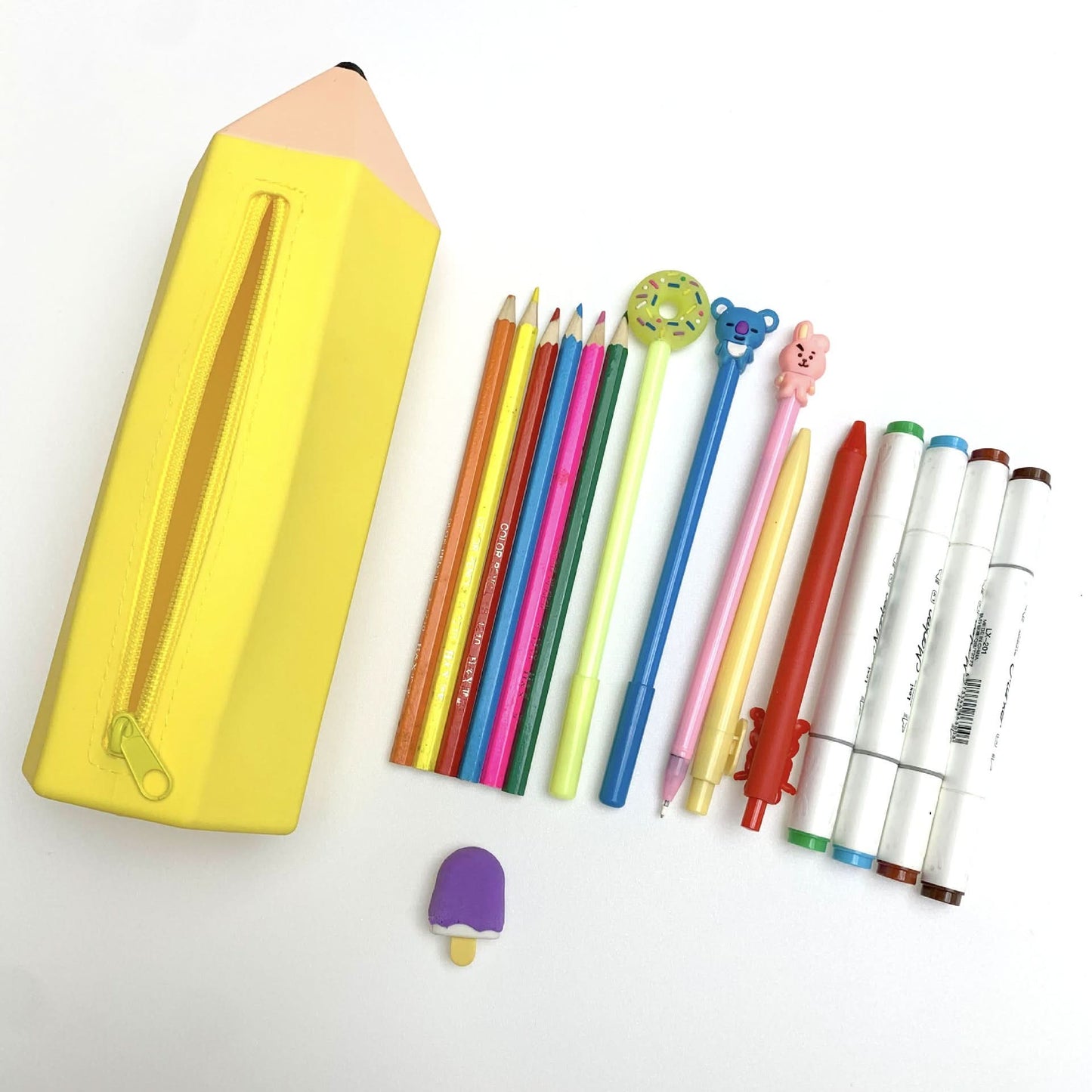 Silicone Pencil Case with Zipper Closure