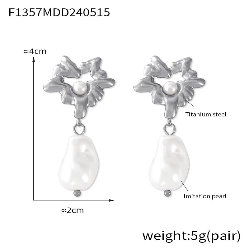 Gold-Plated Heart Shell Bead Earrings – Retro Hepburn Style | Women’s Statement Jewelry