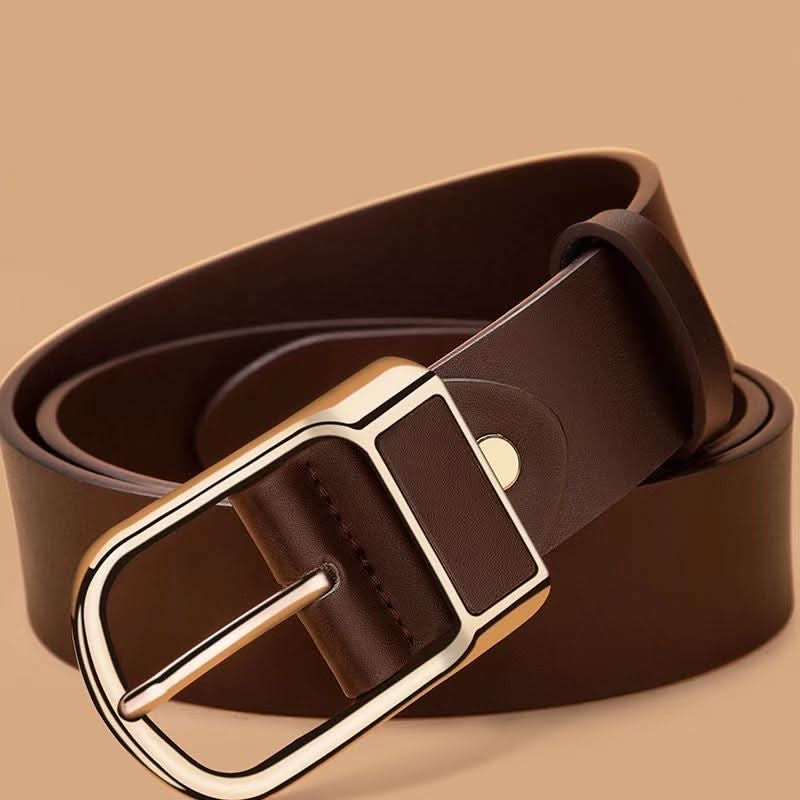 Men's Retro Business Style PU Leather Belt with Alloy Pin Buckle – 120cm