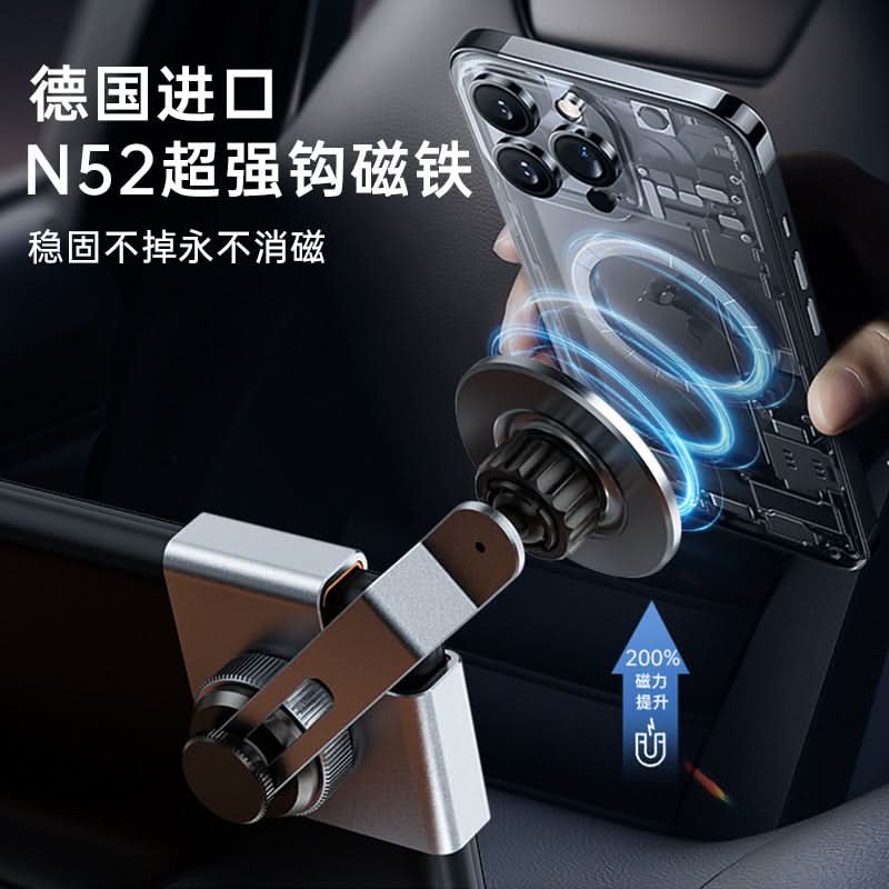 Magnetic Car Phone Holder – 360° Rotating, Silicone Base
