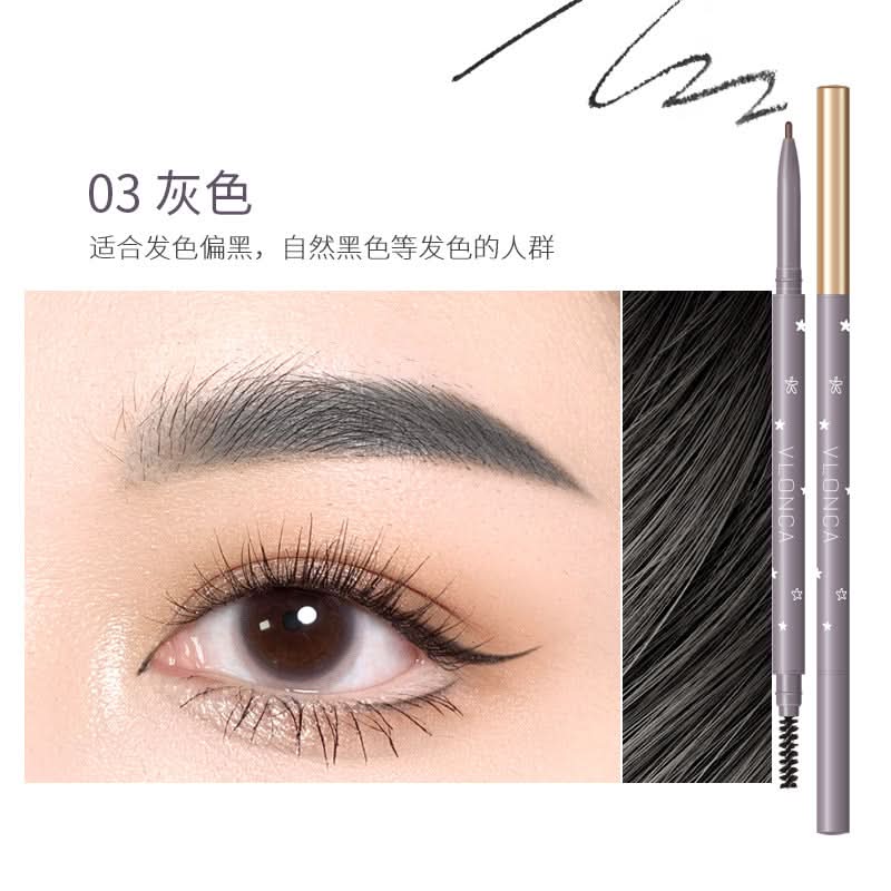VLONCA Dual-Head Automatic Eyebrow Pencil – Smudge-Proof, Ultra-Fine Tip for Natural Brows