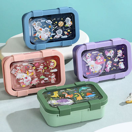 Portable Kids' Lunch Box with Compartments & Soup Bowl – Microwave-Safe