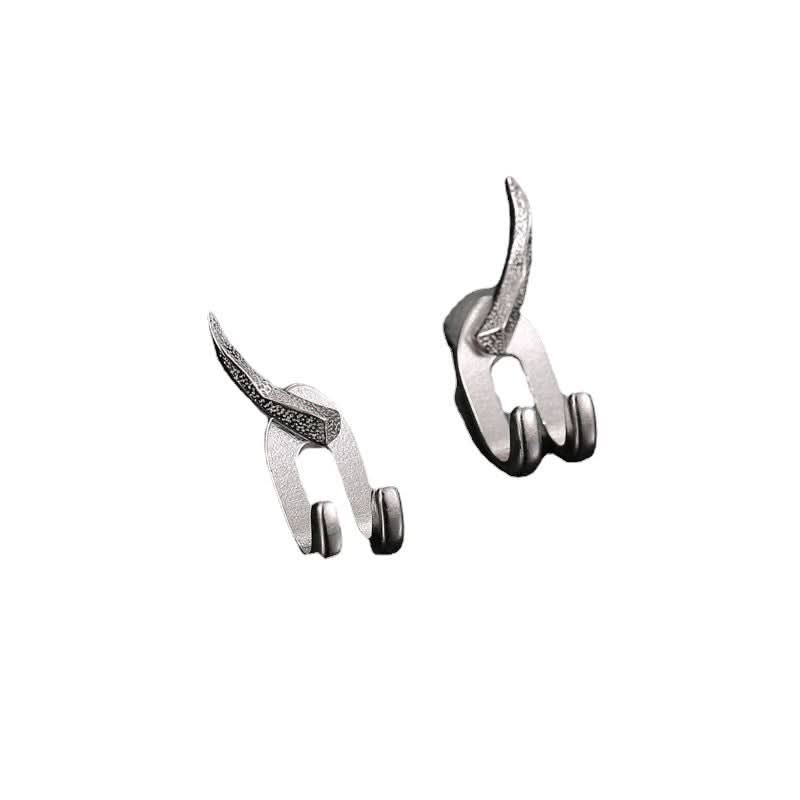 Men’s Minimalist Geometric Stud Earrings – Trendy Silver-Tone Jewelry