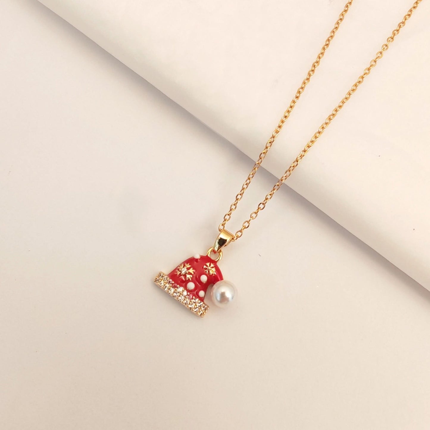 Santa Claus Red Pendant Necklace for Women