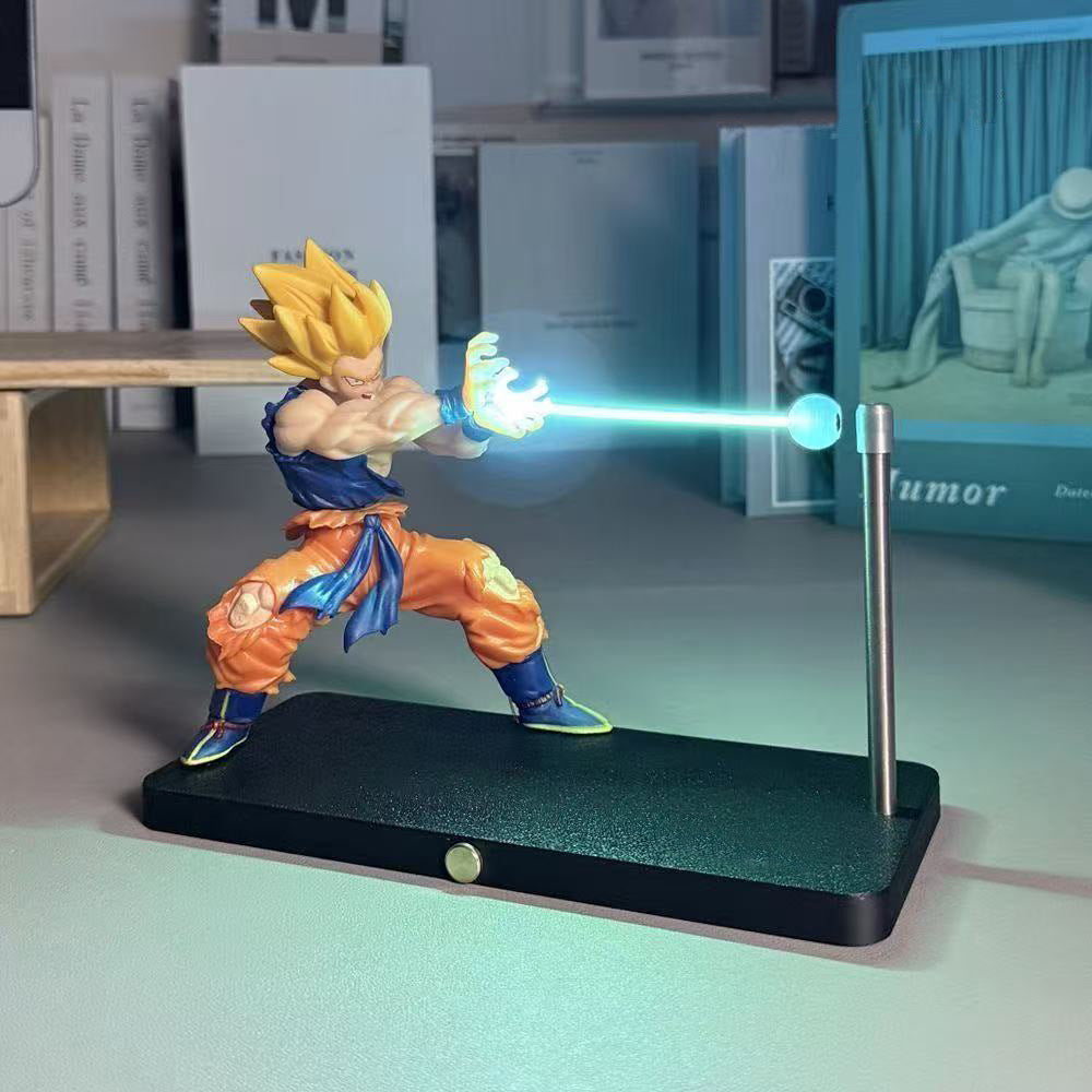 Dragon Ball Goku Kamehameha Night Light – Magnetic LED Atmosphere Lamp with Shock Wave
