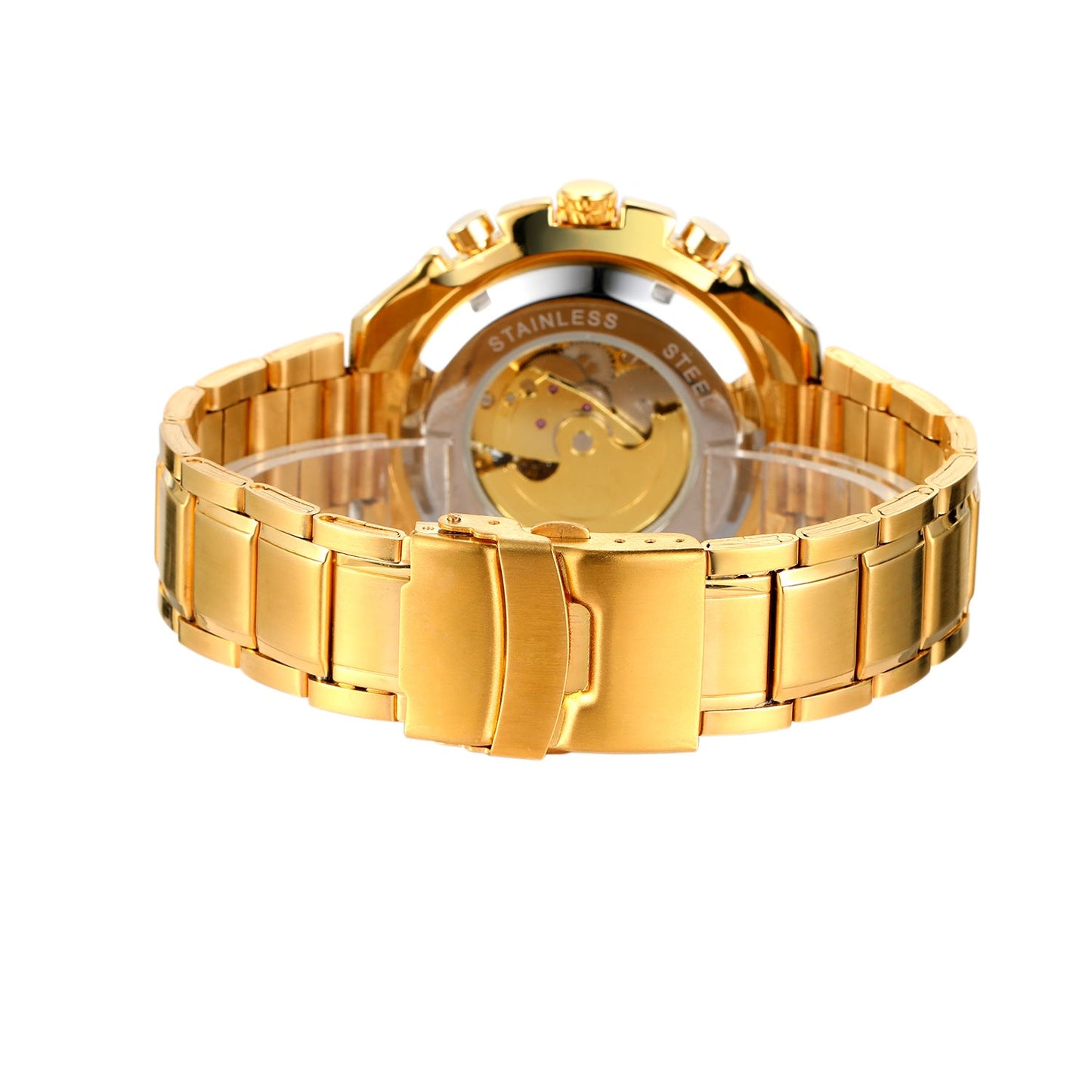 T-Winner Men’s Skeleton Automatic Mechanical Watch – Luminous Dial, Stainless Steel Strap