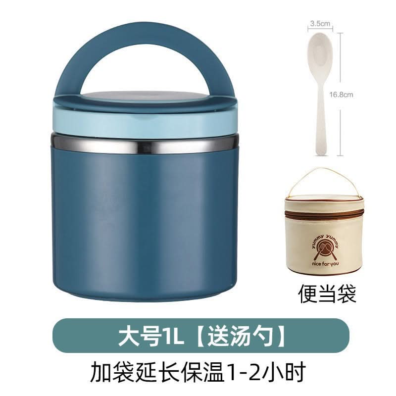 Insulated Stainless Steel Round Lunch Box – Thermal Food Container for Adults