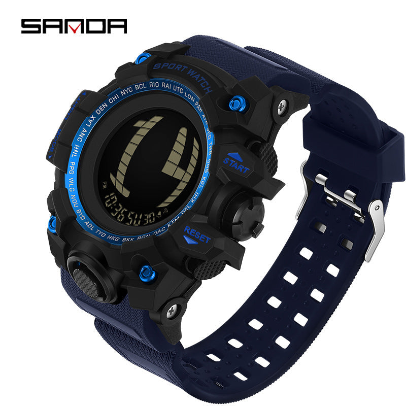 SANDA Men's Multifunctional Sports Digital Watch – Waterproof Luminous Watch with Alarm