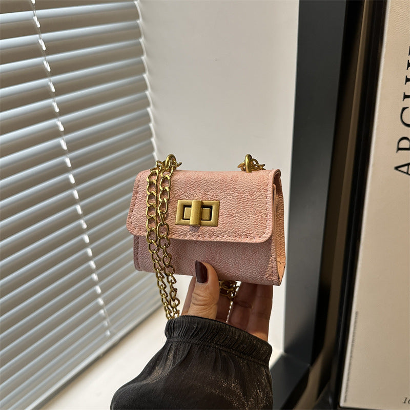 Classic Small Chain Shoulder Bag – Trendy PU Square Crossbody for Women