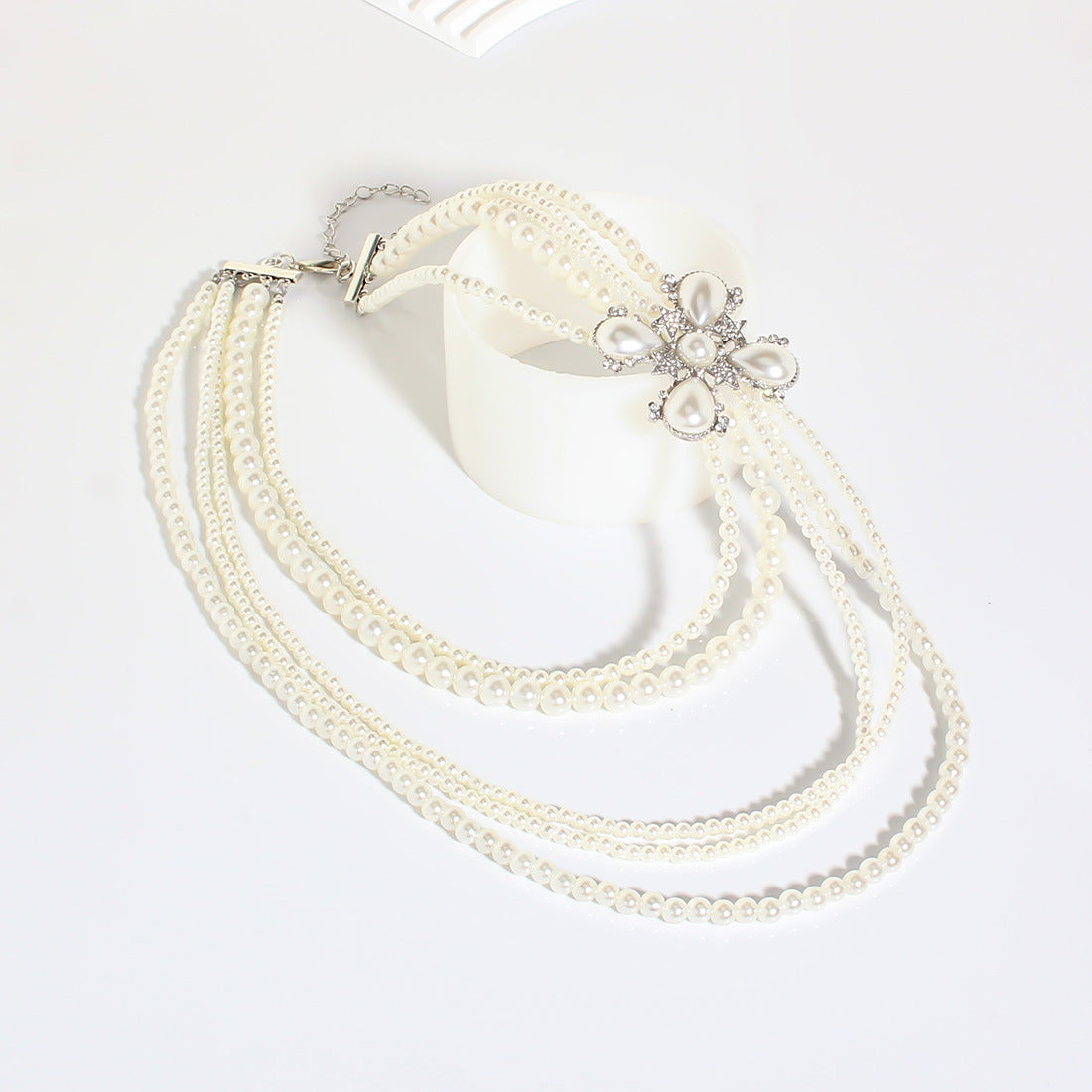 Retro Multi-Layer Pearl Necklace – Elegant Long Beaded Sweater Chain for Women
