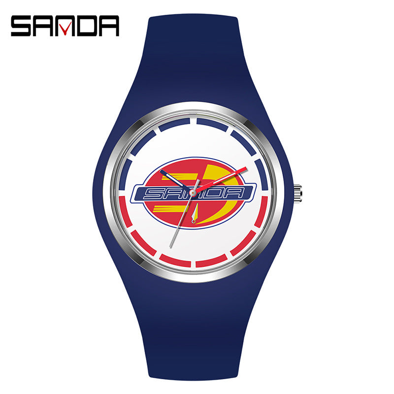 Sanda Jelly Series Quartz Watch – Waterproof Shockproof Sports Watch for Students