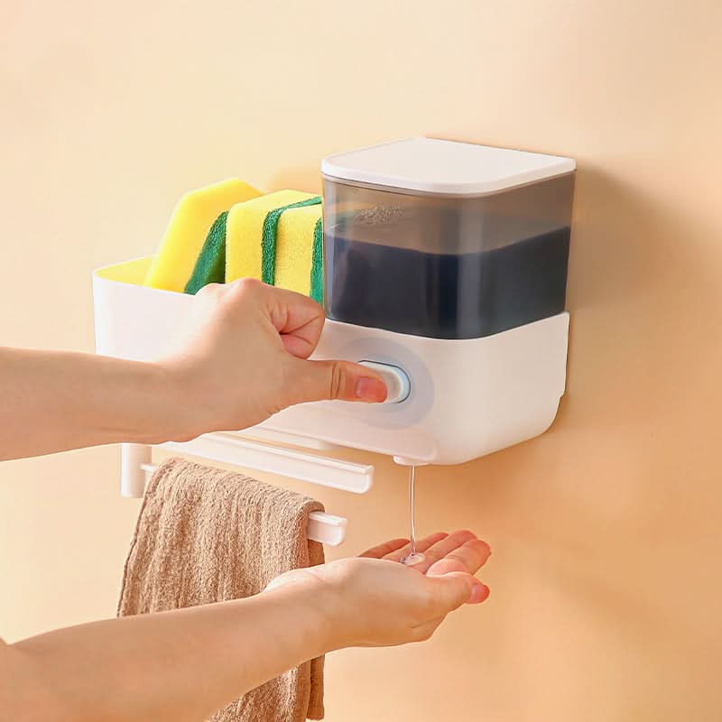 Wall-Mounted Soap Dispenser & Kitchen Drain Rack – Punch-Free