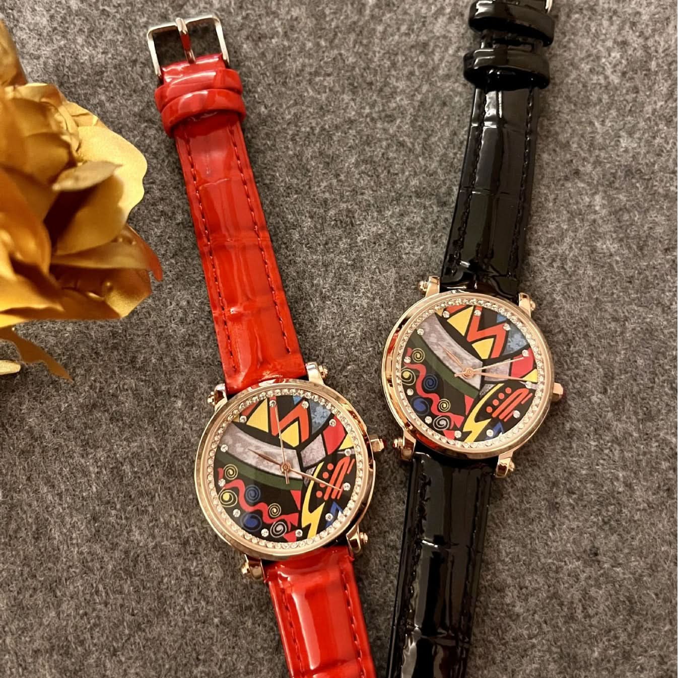 Time and Space Watch – Fashionable Gold Shell Belt Quartz for Women