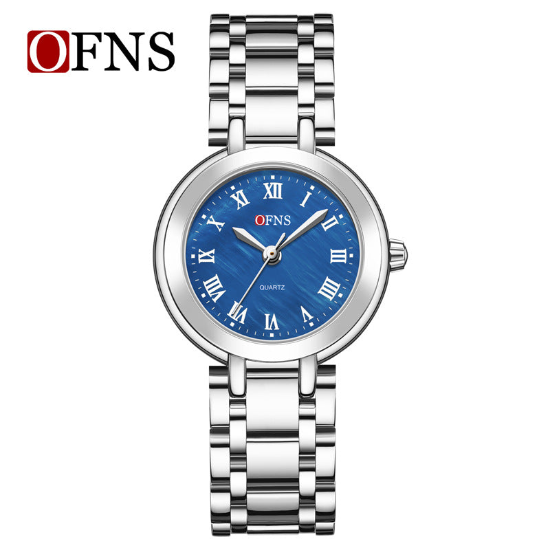 OFNS Diamond Round Roman Quartz Watch – Waterproof Business Watch for Women