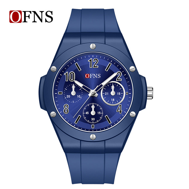 OFNS Men’s Quartz Watch – Waterproof Casual Luminous Dial, 24-Hour Indicator