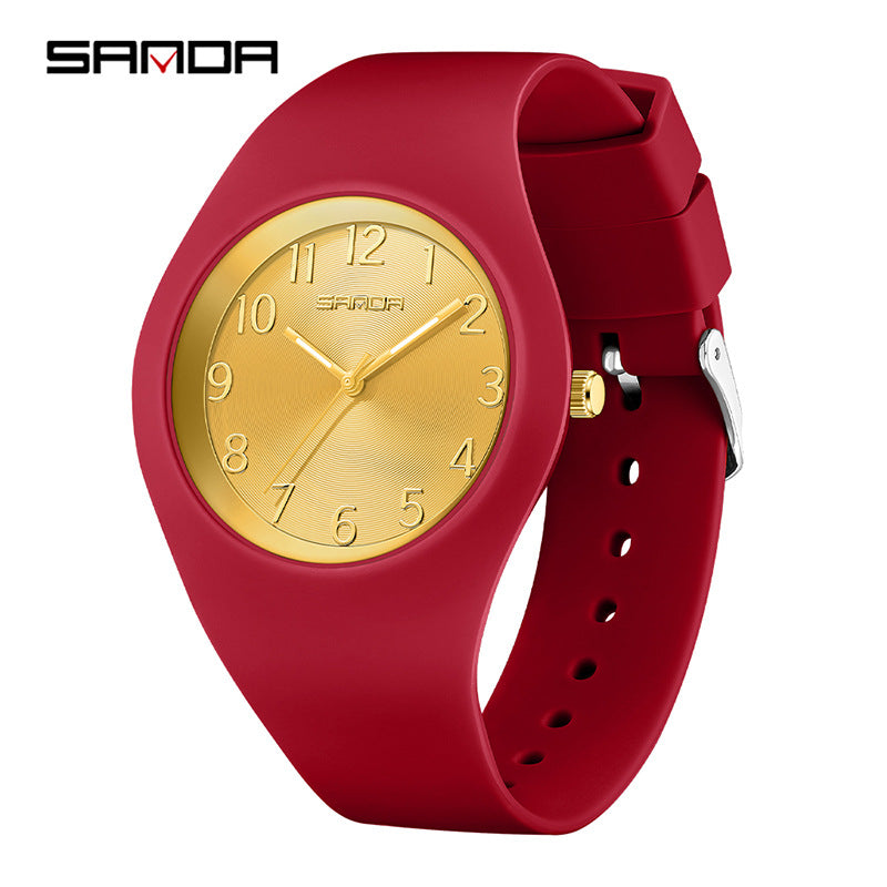 Sanda Slim Sports Watch – Waterproof Silicone Quartz Watch for Men and Women