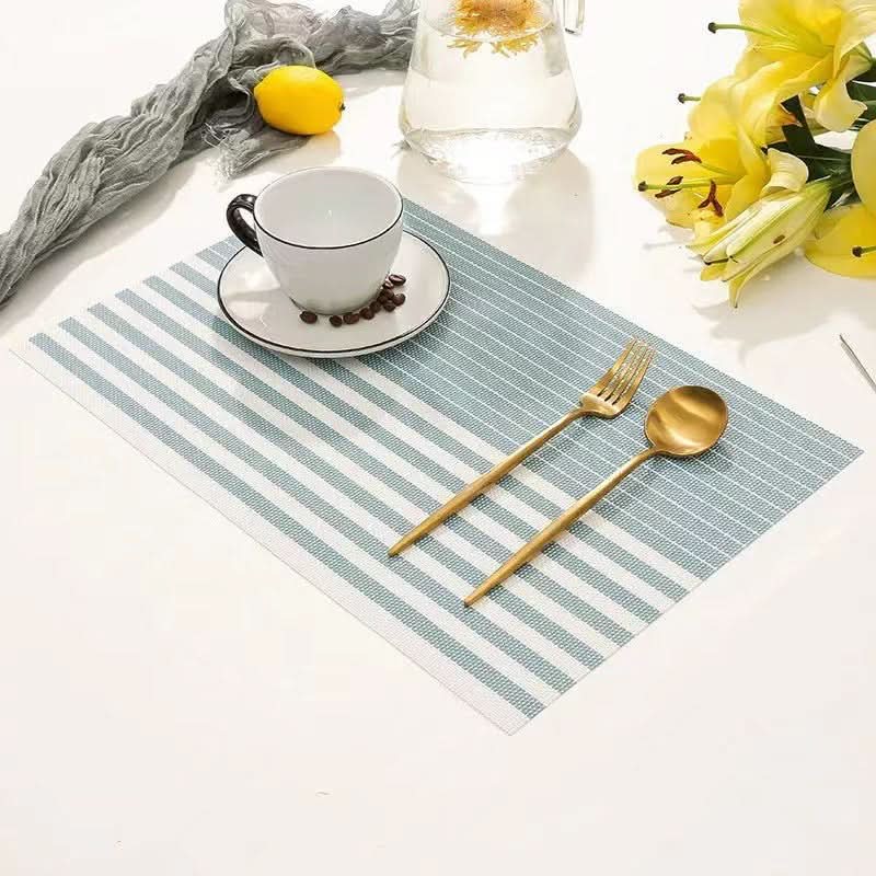 Striped PVC Placemats for Dining Table