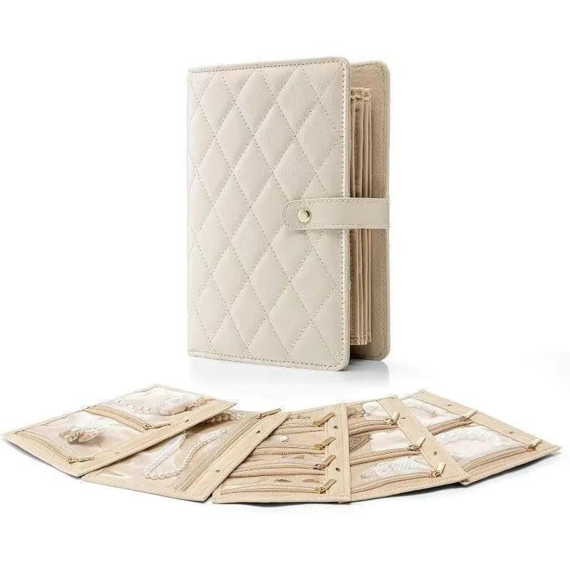 Anti-Oxidation Jewelry Travel Organizer Book – Velvet Clutch Case with 5 Pouch Pages