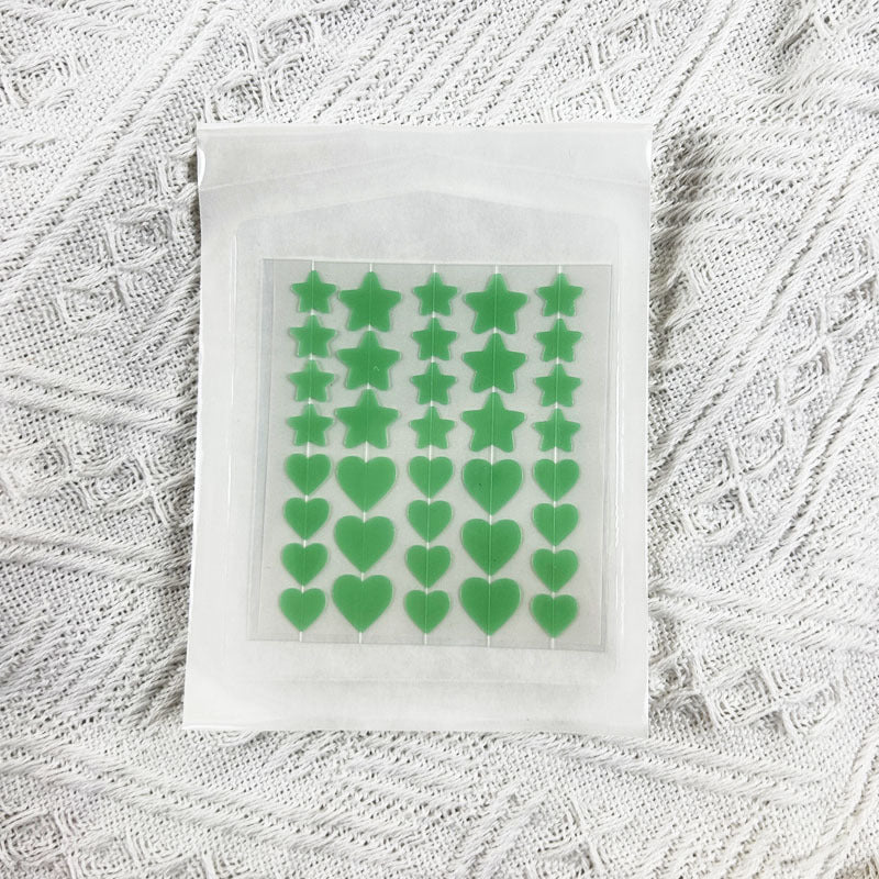 Colorful Heart & Star Acne Patches – Ultra-Thin Hydrocolloid Pimple Patch (36 Patches)