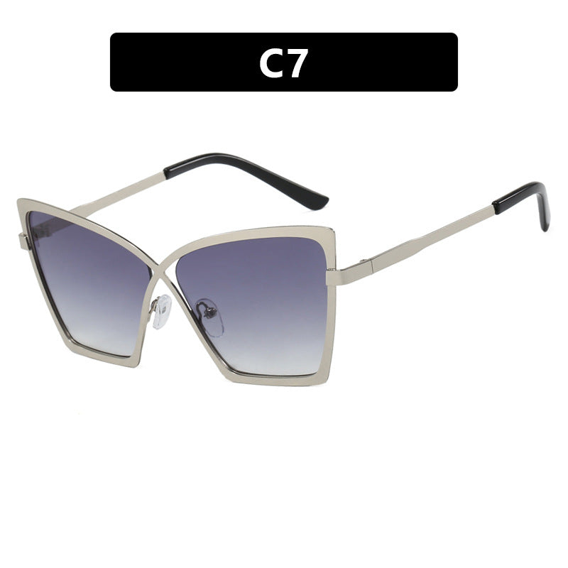 Cat-Eye Anti-Blue Light Glasses for Women – Large Frame Metal Eyewear, Myopia-Compatible